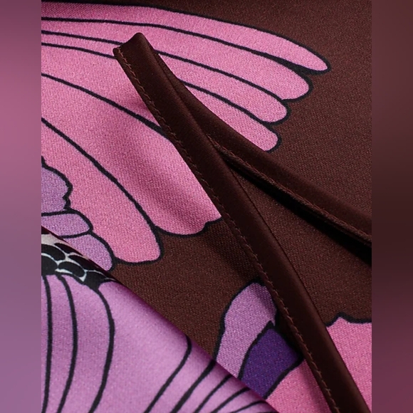 New Satin Floral Twist Front Maxi Dress - Picture 5 of 17